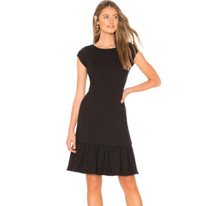 Rebecca Taylor Size 2 Black Cap Sleeve Honeycomb Dress NEW!